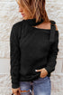 Strapped Cut Out Shoulder Turtleneck Sweater